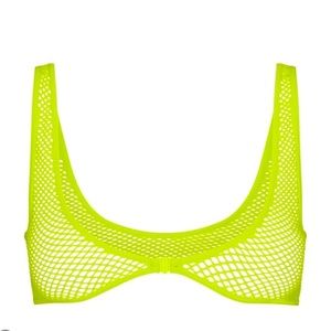 PERFORATED SEAMLESS SKIMPY SCOOP BRALETTE | LIME